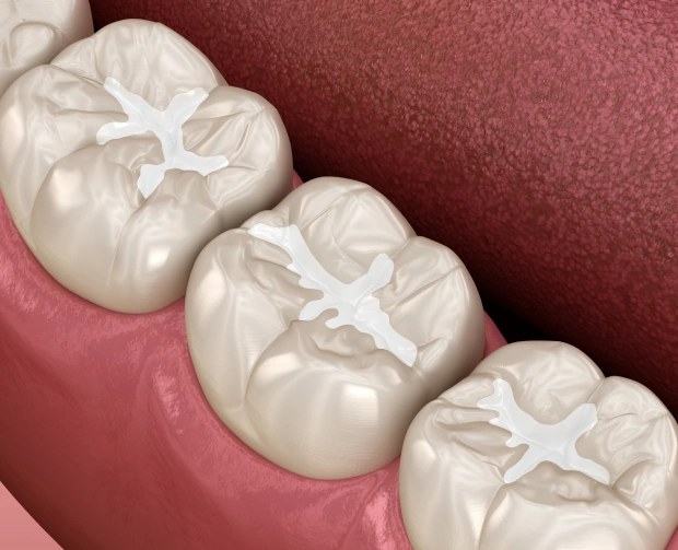 Dental sealants protecting molars from decay