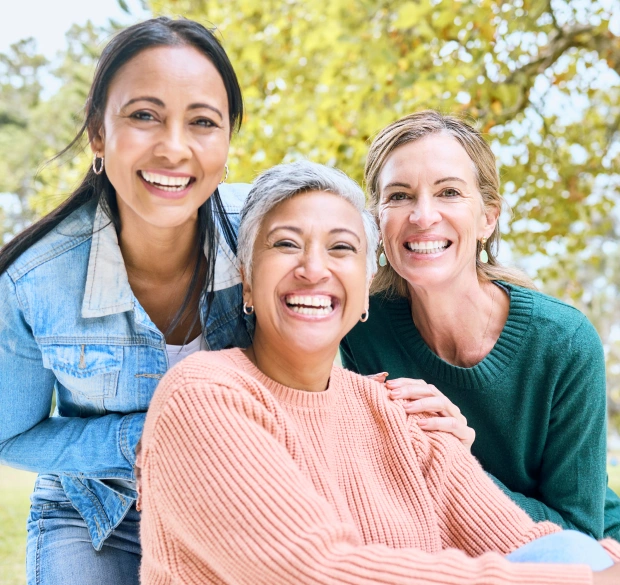Patients smiling after dental treatment