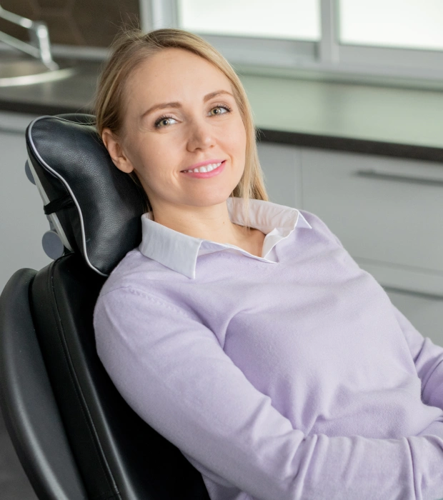 New patient smiling in dental chair
